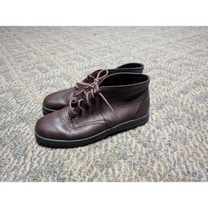 Azaleia Womens Brown Pebbled Leather Chukka Ankle Boots Lace Up Brazil Size 7.5